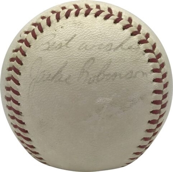 Jackie Robinson Signed & "Best Wishes" Inscribed ONL Giles Baseball (PSA/DNA)